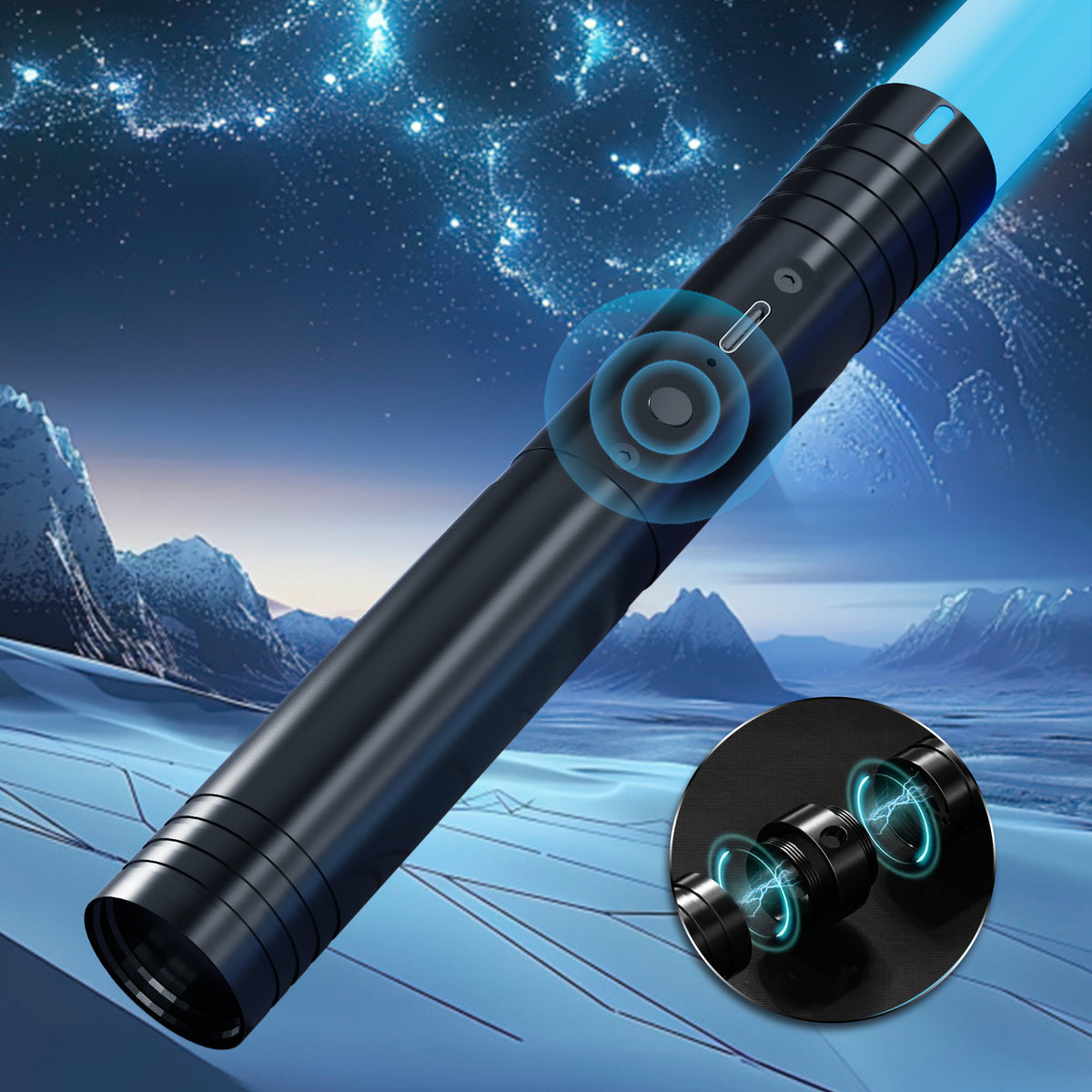 Rechargeable Energy Swords - 2-Pack Duel Set, 15 RGB Colors, Motion Activated Sound Effects, Great for Kids Christmas and Adult Collectors