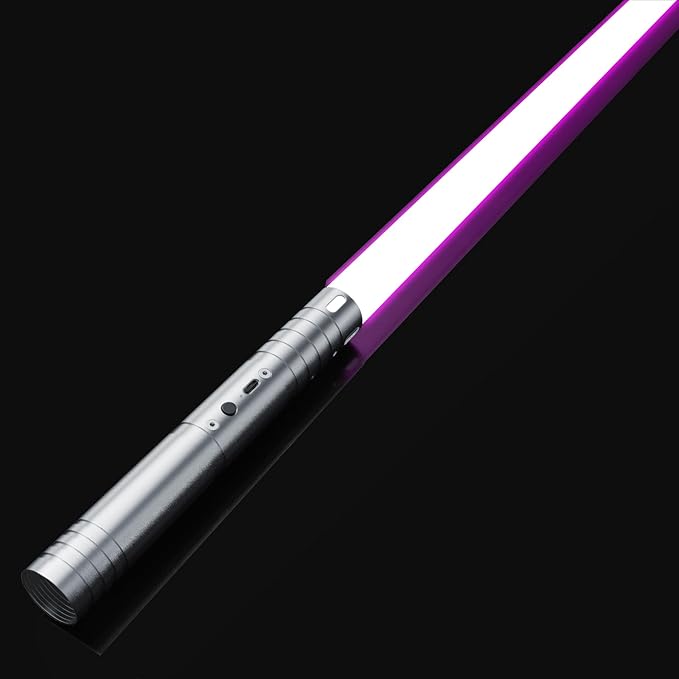 2-in-1 Light Up Sword Duel Set - Aluminum Handle, 15 Color Modes, 4 Sound Effects, Rechargeable - Perfect for Kids Role Playing and Adult Duels