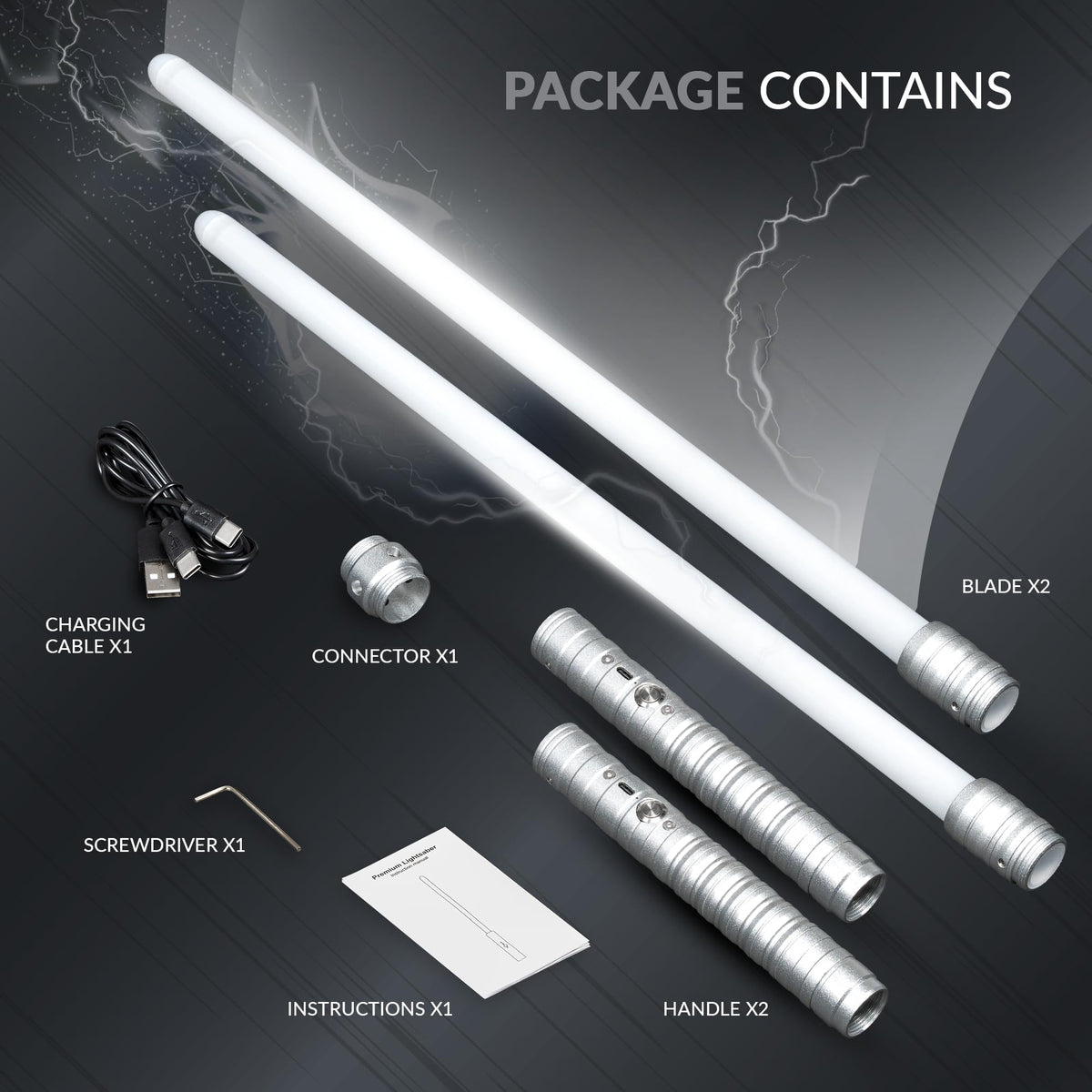 light up saber, 15 Colors and 4 Modes Light up Light Saber for Dueling, 2-in-1 RGB Detachable USB Charge